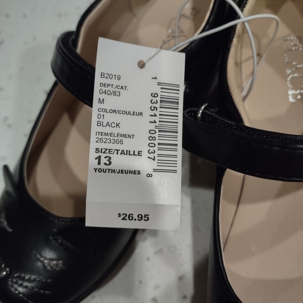 Embroidered cat girls dress shoes